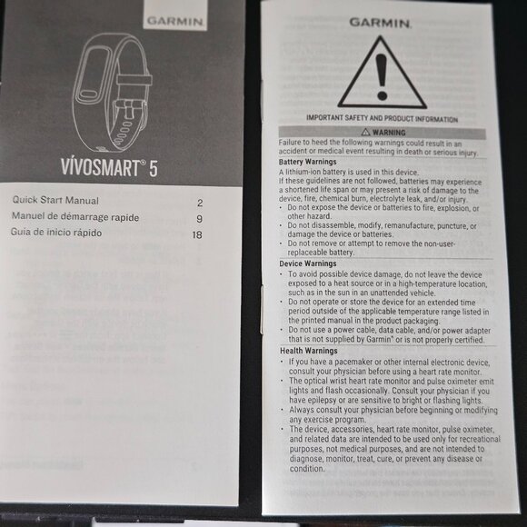 GARMIN VIVOSMART 5 Black Size L - Picture 4 of 5